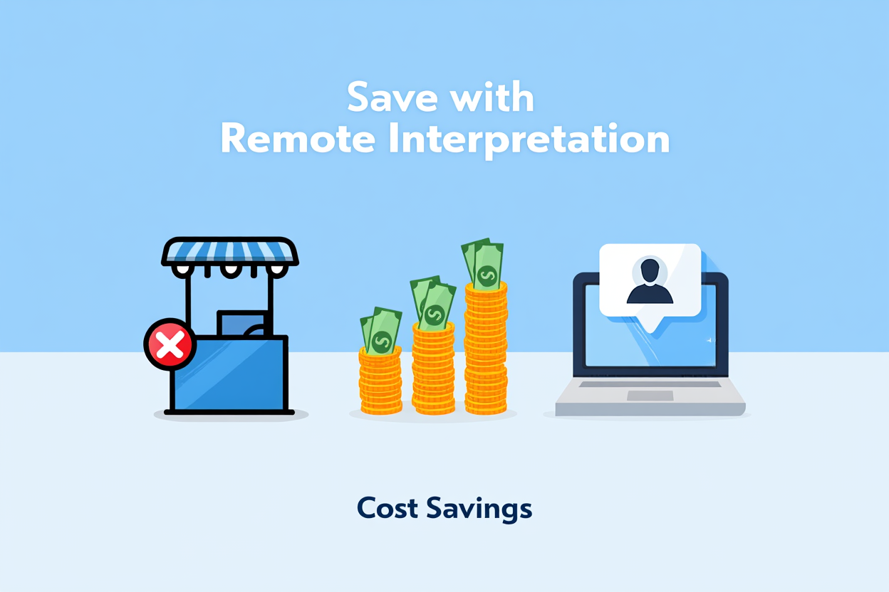 Graph showing cost savings with remote interpretation