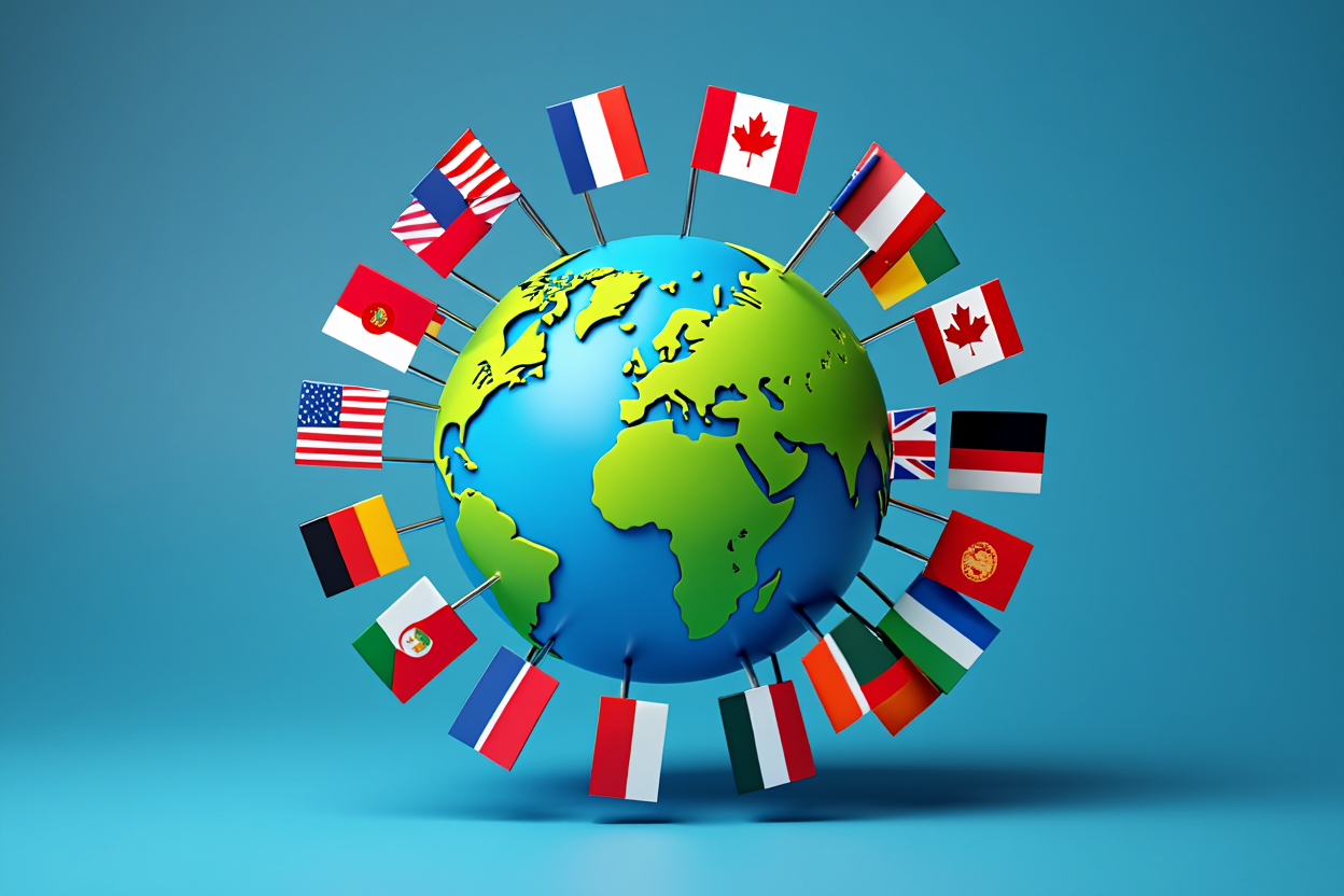 Illustration of flags from different countries