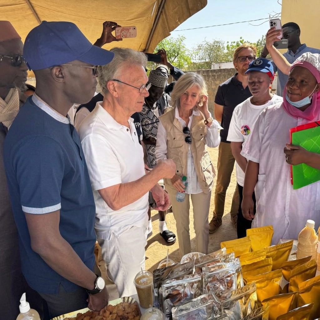 Un interprète Translab de terrain accompagnant une mission officielle du PAM au Sénégal
